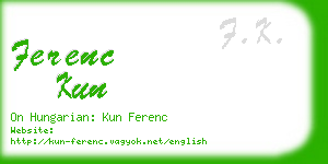 ferenc kun business card